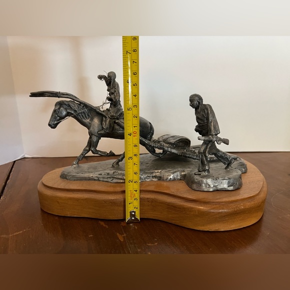 Michael A Ricker 1223 American Indian Chief On Horse Statue Sculpture 1986 - Picture 8 of 8